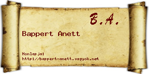 Bappert Anett névjegykártya